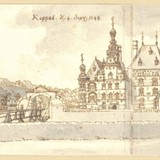 Kasteel Keppel in Laag-Keppel 1743 © Tekening Jan de Beijer. Beeldbank Nederlandse Kastelenstichting.