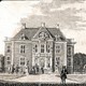 Vooraanzicht Kasteel Middachten met brug over de binnengracht in de achttiende eeuw © Jan de Beijer, Collectie Gelders Archief, PD
