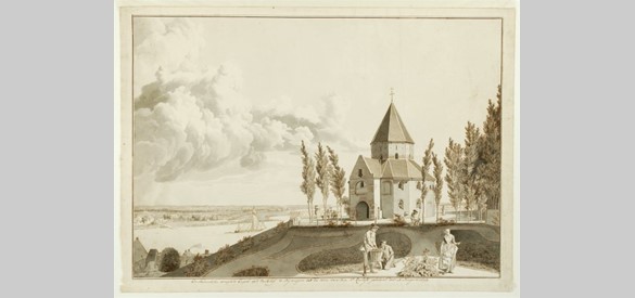Gezicht op de Sint-Nicolaaskapel op het Valkhof, 1809