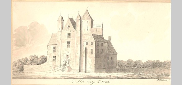 Het slot te Wilp, anno 1730 door Hendrik Tavenier ca. 1786