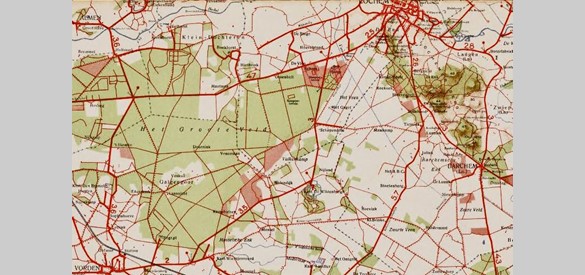 Het Groote Veld, uitsnede uit: 'Kaart van Lochem en omstreken' 1920-1940 (uitgegeven door het Verfraaiingsgezelschap Lochem)