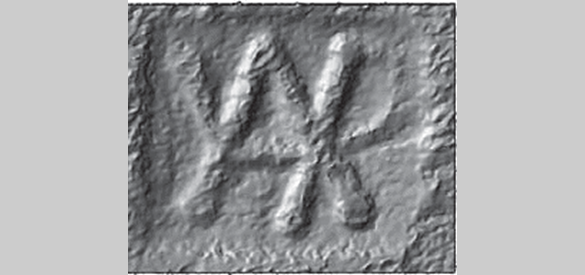 Detail uit een 3D-scan van een klop van de Romeinse veldheer Varus
