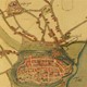 Kaart van Tiel, gemaakt door Jacob van Deventer in 1557. Het onderzoeksgebied is met stippellijnen weergegeven. © Bewerking VUhbs CC-BY-NC