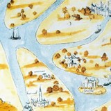 Kasteel Ammersoyen op een kaart van het rivierengebied, circa 1524 © Stadsarchief Wenen CC-BY
