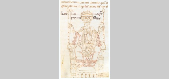 Karel de Grote in de Kroniek van Ekkehard van Aura, circa 1112/1114.