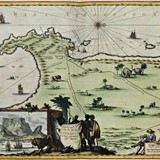 Kaart van Kaap de Goede Hoop, circa 1682 © Koninklijke Bibliotheek Den Haag, PD