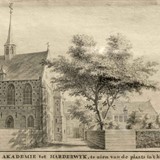 Academie van Harderwijk getekend door A. Rademaker, 1745 © Stadsmuseum Harderwijk, PD