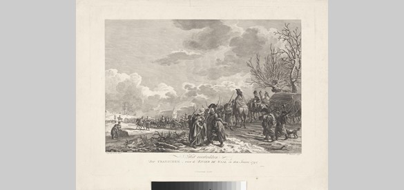 De Fransen steken de Waal over bij Zaltbommel, 1795