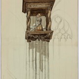 De man in het kastje in 1844 © Eusebiuskerk