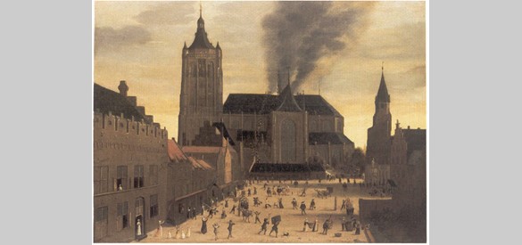 Brand in de Eusebiuskerk door Herman Breckerveld