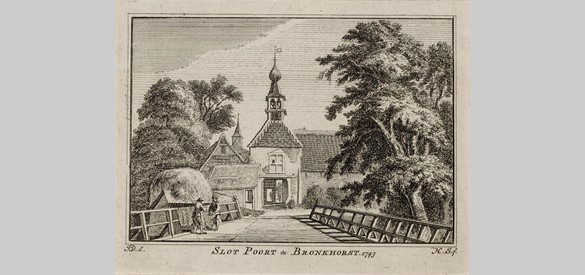Poortgebouw vanaf het kasteel gezien in 1743