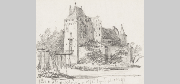 De andere kant van het kasteel, door Jacobus Craandijk in 1743