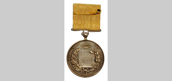 Medaille uitgereikt door Koning Willem III na dijkdoorbraak bij Brakel in 1861