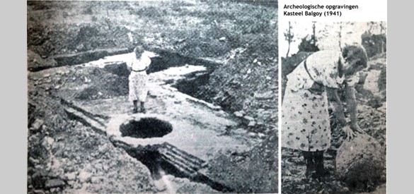 Archeologische opgravingen bij kasteel Balgoy leggen de fundamenten bloot in 1941