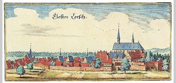 De abdij Lorsch ten noorden van Mannheim