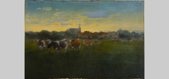 Schilderij Jan Voerman sr., 'Koeien in de Hoenwaard'