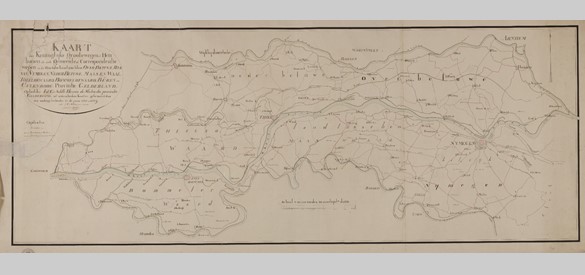 Kaart van het Land van Maas en Waal (ca.1818), vervaardigd door M.J. De Man en M.A. Snoek en gegraveerd door C. van Baarsel
