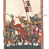 De Slag bij Woeringen (Codex Manesse, 1305-1340) © PD