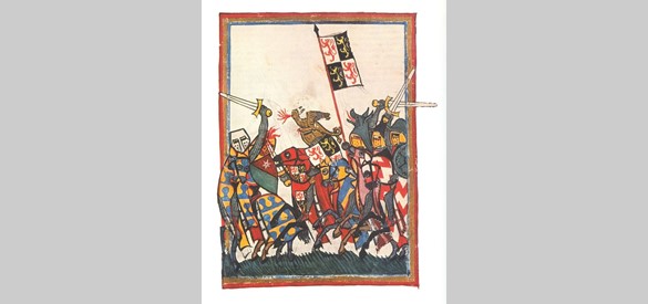 De Slag bij Woeringen (Codex Manesse, 1305-1340)