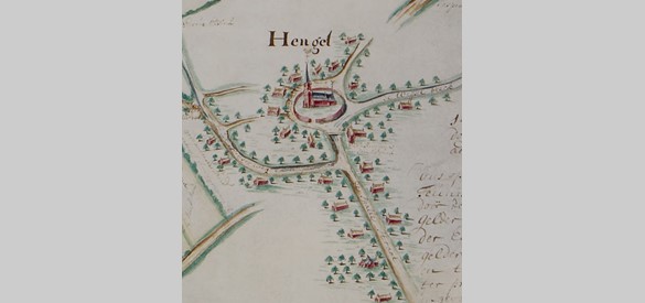 Hengelo, 1711, uitsnede van 'caarte der bouwlanden'