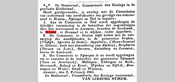 Provinciale Gelderse en Nijmeegse Courant, 13-2-1861