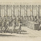 Generaal Daendels voert op 12 juni 1798 voor de tweede keer een staatsgreep uit (te Den Haag), anonieme prent © Rijksmuseum/PD