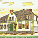 Tekening van Gasthaus uit het plakboek van Johan Hartgers © A. Hartgers, CC-BY-NC-SA