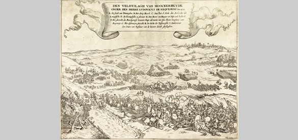 Slag op de Mookerhei (Ets van Frans van den Wijngaerde)
