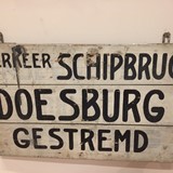 Tekstbord verkeer schipbrug in Streekmuseum De Roode Tooren © Elly Holthausen cc-by