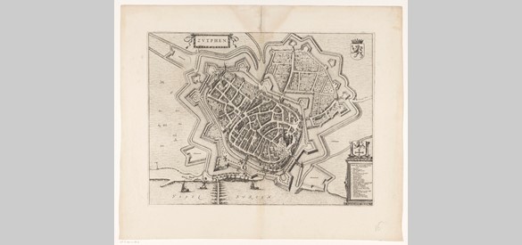 Plattegrond van Zutphen, 1652