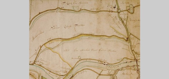 Malburgen en Elden in de 18e eeuw, detail uit een kaart van W. Leenen