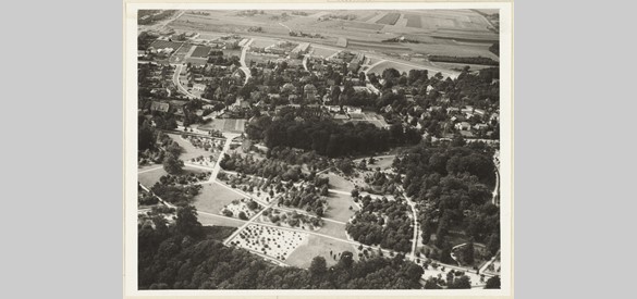 Luchtfoto van het Belmonte Arboretum, ca. 1965