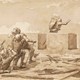 Gewassen tekening Jan van Schaffelaar springt, door Willem de Famar Testas © Gemeentearchief Barneveld
