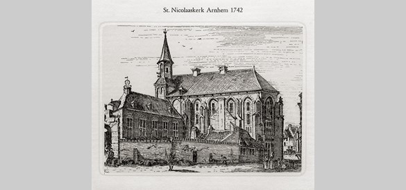 St. Nicolaaskerk Arnhem 1742 door N.N. naar Jan de Beijer