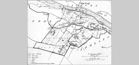 Koningstraat Beuningen op kaart uit Kuypers Gemeenteatlas 1868