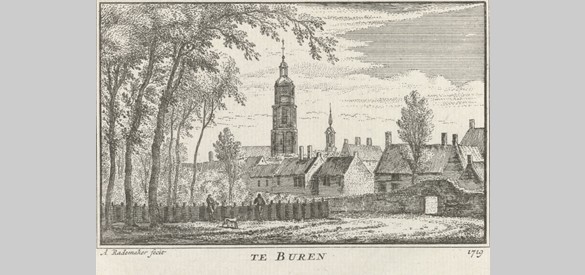 Gezicht op Buren in de vroege achttiende eeuw, Abraham Rademaker, 1719