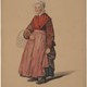 Aquarel gemaakt voor plaat XI van Nederlandsche kleederdragten naar de natuur geteekend door Valentijn Bing en Jan Braet von Ueberfeldt Amsterdam 1857 © Nederlands Openluchtmuseum