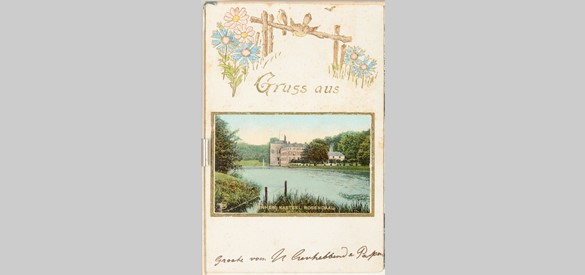 Prentbriefkaart met kasteel Rosendael en tekst ‘Gruss aus’, circa 1900.