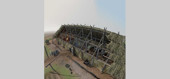 Reconstructie prehistorisch huis Nistelrode ter voorbeeld