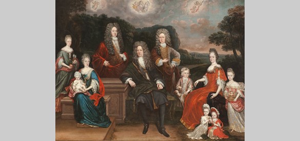 Barthold van Diemen (1643-1714) met zijn familie door Dirck van Loonen in 1701