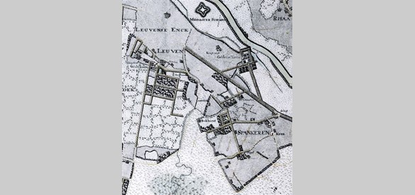 Kaart van De Man uit 1747 uit de Hottinger atlas. Vlak bij ‘De Lugt’ is ‘Het Laar’ te zien, waar toentertijd de familie Haeck woonde.