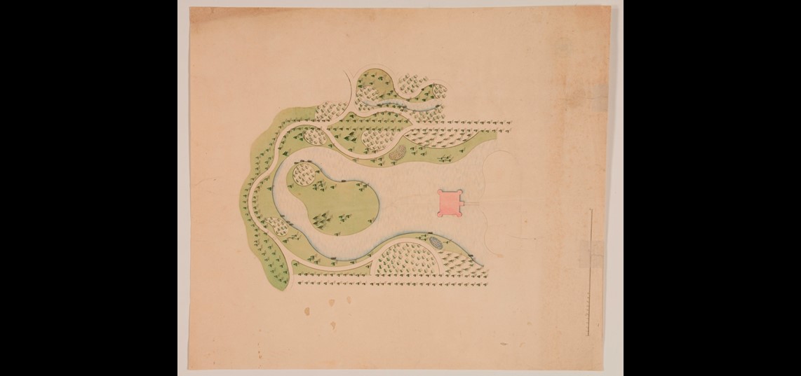Parkontwerp Biljoen door J.G. Michael, 1784. Bron: Gelders Archief