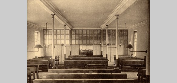 Studiezaal in het voormalig Seminarie. Foto, eerste helft 20e eeuw.