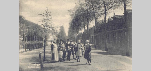 Triosingel met arbeiderswoningen, ontworpen door stadsarchitect Gijsbartus Prins. Foto, eerste helft 20e eeuw.