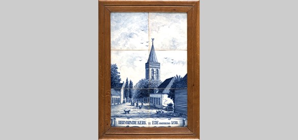 Tegeltableau, Hervormde Kerk te Ede  ca. 1850, J.D. Hoog, 1943. Collectie Historisch Museum Ede