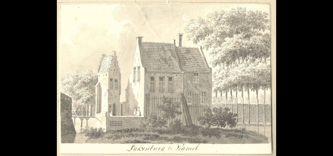 Huis Lakenburg te Wamel door H.Tavenier 1786. Bron: RKD Den Haag