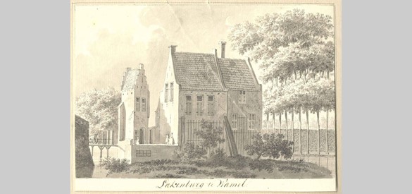 Huis Lakenburg te Wamel door H.Tavenier 1786. Bron: RKD Den Haag