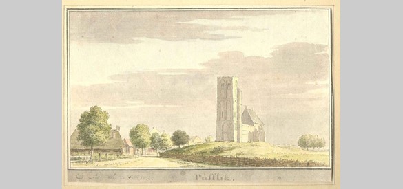 Toren van Puiflijk door C.Pronk, 1732. Bron: RKD