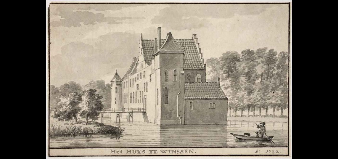 Huis te Winssen door C.Pronk, 1732. Bron: RKD