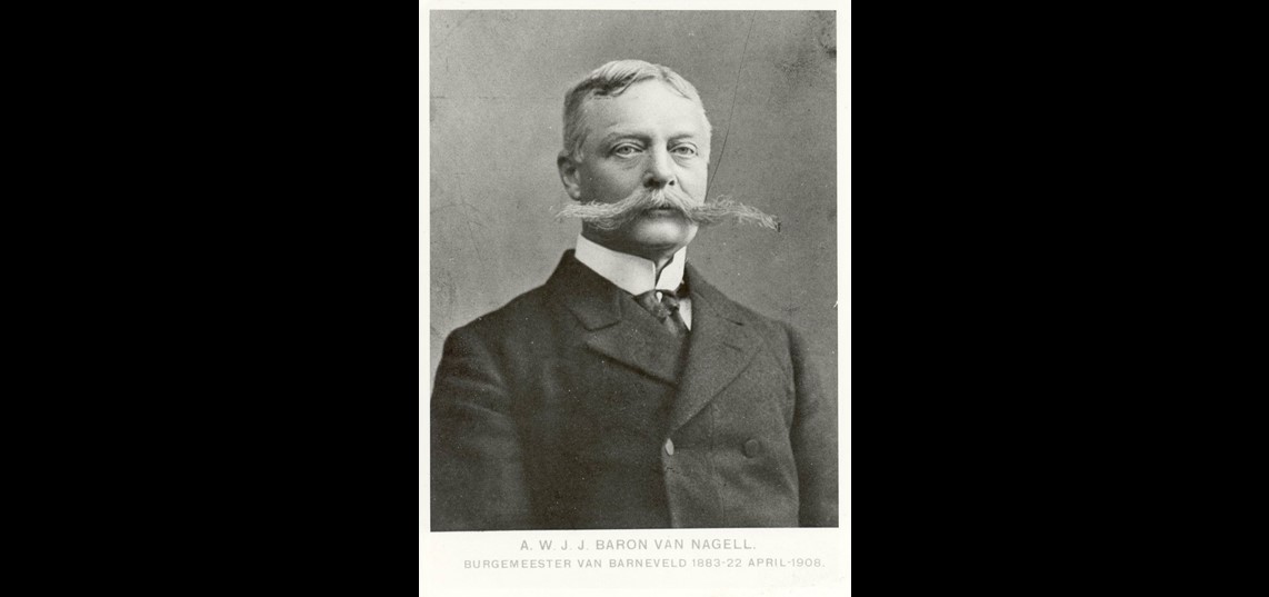 Een portret van burgemeester A.W.J.J. baron van Nagell. Collectie Gemeentearchief Barneveld